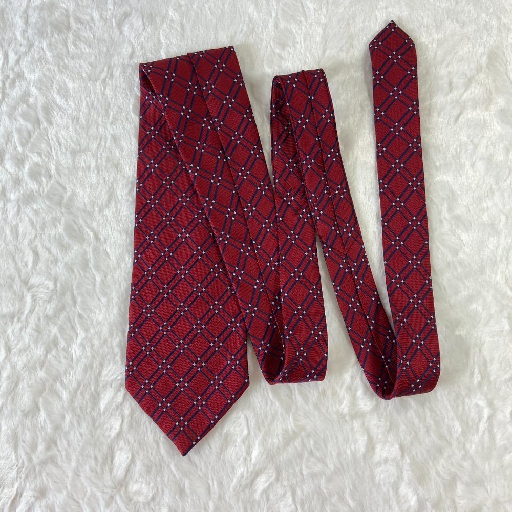 Eagle Shirtmakers Mens Tie 100% Silk Red/Blue